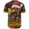 Hawthorn Baseball Shirt Santa Scoring Touchdown On Christmas Game Day