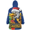 West Coast Eagles Snug Hoodie Santa Scoring Touchdown On Christmas Game Day