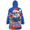 Western Bulldogs Snug Hoodie Santa Scoring Touchdown On Christmas Game Day