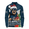 Carlton Long Sleeve Polo Shirt Santa Scoring Touchdown On Christmas Game Day