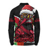 Essendon Long Sleeve Polo Shirt Santa Scoring Touchdown On Christmas Game Day