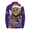 Fremantle Long Sleeve Polo Shirt Santa Scoring Touchdown On Christmas Game Day
