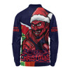 Melbourne Long Sleeve Polo Shirt Santa Scoring Touchdown On Christmas Game Day