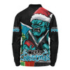 Port Adelaide Long Sleeve Polo Shirt Santa Scoring Touchdown On Christmas Game Day