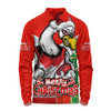 Sydney Swans Long Sleeve Polo Shirt Santa Scoring Touchdown On Christmas Game Day