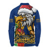West Coast Eagles Long Sleeve Polo Shirt Santa Scoring Touchdown On Christmas Game Day