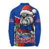 Western Bulldogs Long Sleeve Polo Shirt Santa Scoring Touchdown On Christmas Game Day