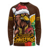 Hawthorn Long Sleeve T-shirt Santa Scoring Touchdown On Christmas Game Day