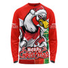 Sydney Swans Long Sleeve T-shirt Santa Scoring Touchdown On Christmas Game Day