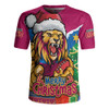 Brisbane Lions Rugby Jersey Santa Scoring Touchdown On Christmas Game Day