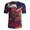 Melbourne Rugby Jersey Santa Scoring Touchdown On Christmas Game Day