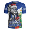 North Melbourne Rugby Jersey Santa Scoring Touchdown On Christmas Game Day