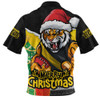 Richmond Zip Polo Shirt Santa Scoring Touchdown On Christmas Game Day