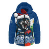 Geelong Cats Hooded Padded Jacket Santa Scoring Touchdown On Christmas Game Day