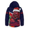 Melbourne Hooded Padded Jacket Santa Scoring Touchdown On Christmas Game Day