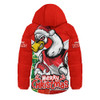 Sydney Swans Hooded Padded Jacket Santa Scoring Touchdown On Christmas Game Day