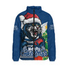 Geelong Cats Padded Jacket Santa Scoring Touchdown On Christmas Game Day