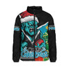 Port Adelaide Padded Jacket Santa Scoring Touchdown On Christmas Game Day