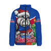 Western Bulldogs Padded Jacket Santa Scoring Touchdown On Christmas Game Day