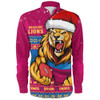 Brisbane Lions Long Sleeve Shirt Merry Christmas Down Under Footy Power Style