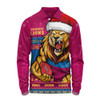 Brisbane Lions Long Sleeve Polo Shirt Merry Christmas Down Under Footy Power Style