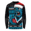 Port Adelaide Long Sleeve T-shirt Merry Christmas Down Under Footy Power Style