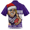 Fremantle Zip Polo Shirt Merry Christmas Down Under Footy Power Style