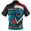Port Adelaide Zip Polo Shirt Merry Christmas Down Under Footy Power Style