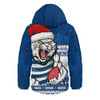 Geelong Cats Hooded Padded Jacket Merry Christmas Down Under Footy Power Style