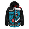 Port Adelaide Hooded Padded Jacket Merry Christmas Down Under Footy Power Style