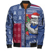 Western Bulldogs Bomber Jacket Merry Christmas Knit Style Festive Spirit