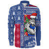 Western Bulldogs Long Sleeve Shirt Merry Christmas Knit Style Festive Spirit