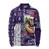 Fremantle Long Sleeve Polo Shirt Merry Christmas Knit Style Festive Spirit