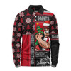 St Kilda Long Sleeve Polo Shirt Merry Christmas Knit Style Festive Spirit