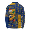 West Coast Eagles Long Sleeve Polo Shirt Merry Christmas Knit Style Festive Spirit