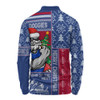 Western Bulldogs Long Sleeve Polo Shirt Merry Christmas Knit Style Festive Spirit