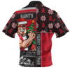 St Kilda Zip Polo Shirt Merry Christmas Knit Style Festive Spirit