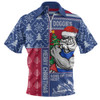 Western Bulldogs Zip Polo Shirt Merry Christmas Knit Style Festive Spirit