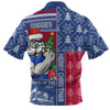 Western Bulldogs Zip Polo Shirt Merry Christmas Knit Style Festive Spirit