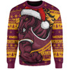 Brisbane Broncos Sweatshirt Ugly Knit Style For Christmas Game Fans