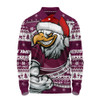 Manly Warringah Sea Eagles Long Sleeve Polo Shirt Ugly Knit Style For Christmas Game Fans