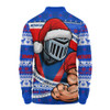 Newcastle Knights Long Sleeve Polo Shirt Ugly Knit Style For Christmas Game Fans