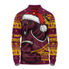 Brisbane Broncos Long Sleeve Polo Shirt Ugly Knit Style For Christmas Game Fans