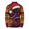 Brisbane Broncos Long Sleeve Polo Shirt Ugly Knit Style For Christmas Game Fans