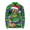 Canberra Raiders Long Sleeve Polo Shirt Ugly Knit Style For Christmas Game Fans