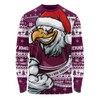Manly Warringah Sea Eagles Long Sleeve T-shirt Ugly Knit Style For Christmas Game Fans