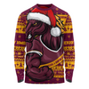 Brisbane Broncos Long Sleeve T-shirt Ugly Knit Style For Christmas Game Fans