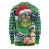Canberra Raiders Long Sleeve T-shirt Ugly Knit Style For Christmas Game Fans