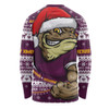Queensland Maroons Long Sleeve T-shirt Ugly Knit Style For Christmas Game Fans