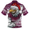 Manly Warringah Sea Eagles Zip Polo Shirt Ugly Knit Style For Christmas Game Fans